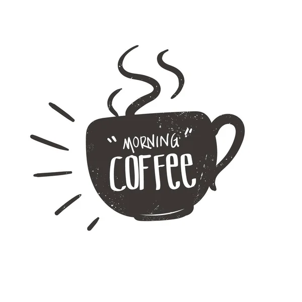 Citat Cafea Dimineață Ceașcă Cafea — Vector de stoc