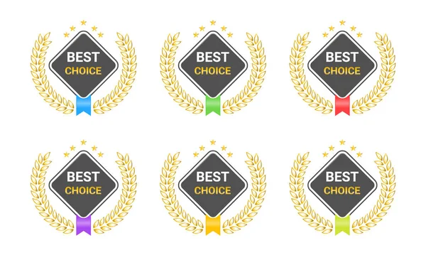 Beste Keuze Badge Logo Met Modern Icoon — Stockvector