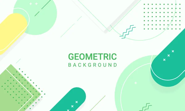 Abstract Green Geometric Shapes Modern Elements Background — Stock Vector