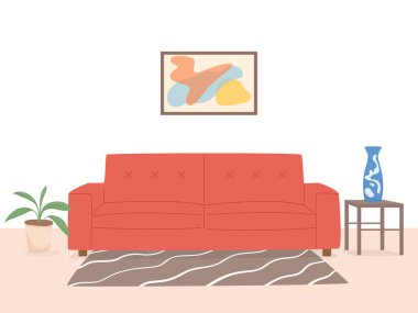 Simple stylish interior living room decorative Illustration 