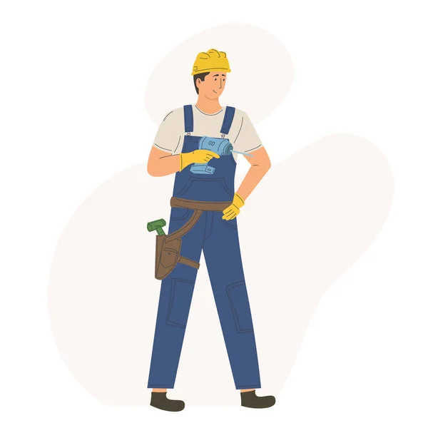 Carácter Hombre Trabajador Empleado Construcción — Vector de stock