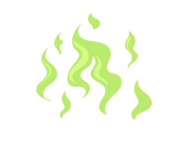 Kokulu duman ikonu, pis kokulu bulutlar, kötü koku yeşil duman zehirli gaz