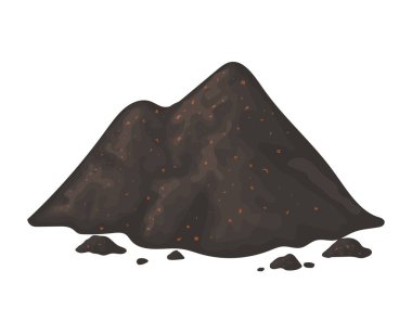 Large pile of organic compost illustration, fertile soil for gardening
