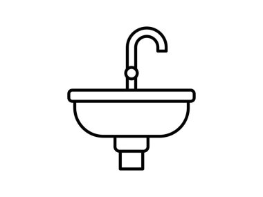 Sink Line Icon, home interior element icon