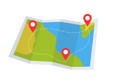 GPS broşürlü harita, ada haritası seyahat ve turizm, navigasyon