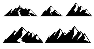 Kara Dağların Silueti Set, dağ ikonu