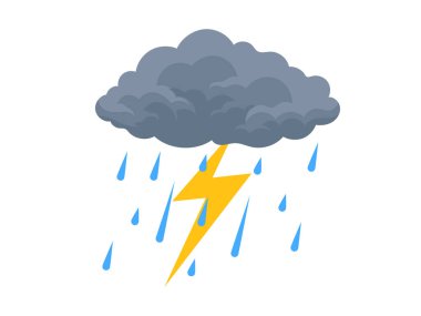 Gök gürültülü sağanak yağmur bulutu, hava durumu simgesi