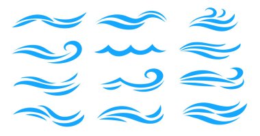 Su dalgaları, dalgalı çizgiler su, dalga simgesi