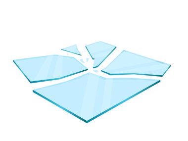 Kırık cam ve parçalar, cam parçaları sıçramış.