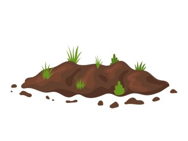 Çimenli toprak yığını, doğa bahçesi, tarım.