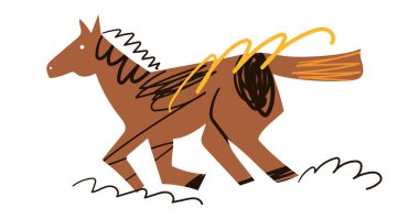 El çizimi at yarışı, yeni yıl sembolü.