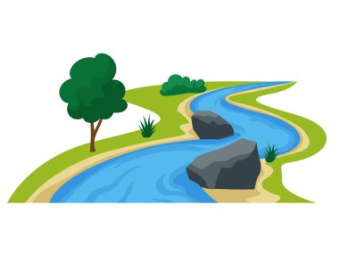 Nehir akışı, bir su yüzeyi gibi akar.