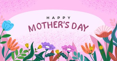 Anneler Günü tebrikleri, çiçek çerçeveli kart ya da poster