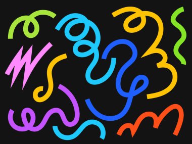 Renk çizgisi şekilleri, çizgi deseni, kıvrımlı desen