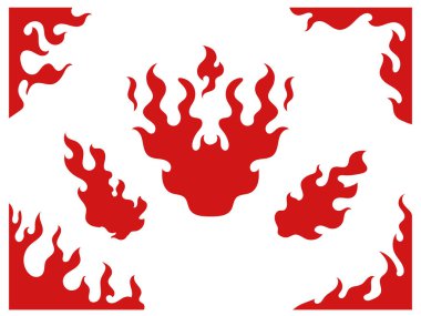 Yangın çerçevesi, köşe çerçeve, yangın alevleri dekorasyonu