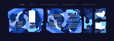 Reklam etkinliğiniz için düzenlenebilir kağıt şablonları seti, broşür, kitap kapağı, poster, yıllık rapor ve daha fazlası. Vektör