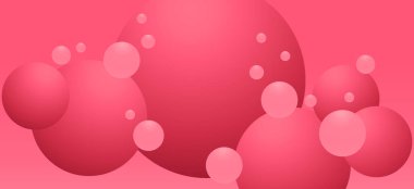 Yüzen pembe balon topu tasarımı. Eğlenceli ve enerjik pembe bir tonu olan geniş bir pankart. Anneler Günü ya da Kadınlar Günü için harika, kadınsı ürün promosyonları, parti davetiyeleri, kozmetik markaları.