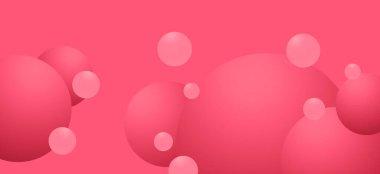 Yüzen pembe balon topu tasarımı. Eğlenceli ve enerjik pembe bir tonu olan geniş bir pankart. Anneler Günü ya da Kadınlar Günü için harika, kadınsı ürün promosyonları, parti davetiyeleri, kozmetik markaları.