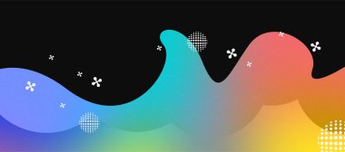 Renkli gradyan, akışkan organik şekiller, geometrik noktalar ve gürültü dokusuyla soyut bir arkaplan. Modern arka plan akışkan organik şekiller, yarım ton nokta desenleri. Çok yönlü tasarım kullanımı için mükemmel.