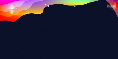 Dark Blue 'da soyut Renkli Sıvı Özgeçmişi. Renkli sıvı eğimli dalgalar, metin örtüleri veya ağ başlıkları için mükemmel, karanlık bir boşluk çerçevesi oluşturur.