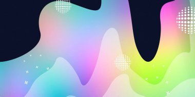 Canlı renklere sahip soyut akışkan gradyan arkaplan. Koyu mavi arka planda parlak renklere sahip modern sıvı dalgalı tasarım, yaratıcı dijital projeler ve web tasarımı için mükemmel.