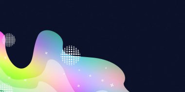 Canlı renklere sahip soyut akışkan gradyan arkaplan. Koyu mavi arka planda parlak renklere sahip modern sıvı dalgalı tasarım, yaratıcı dijital projeler ve web tasarımı için mükemmel.