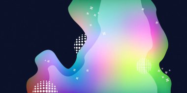 Canlı renklere sahip soyut akışkan gradyan arkaplan. Koyu mavi arka planda parlak renklere sahip modern sıvı dalgalı tasarım, yaratıcı dijital projeler ve web tasarımı için mükemmel.