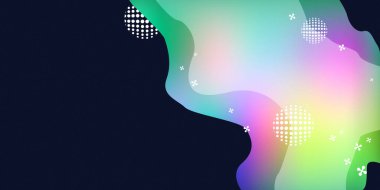 Canlı renklere sahip soyut akışkan gradyan arkaplan. Koyu mavi arka planda parlak renklere sahip modern sıvı dalgalı tasarım, yaratıcı dijital projeler ve web tasarımı için mükemmel.