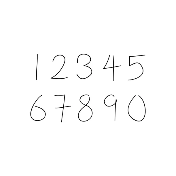 Conjunto de números escritos con pluma — Vector de stock