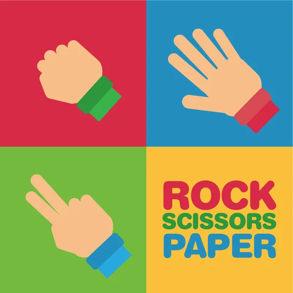 Rock, olló, papír-szimbólumok — Stock Vector