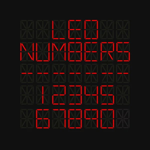 Zahlensatz auf LED-Bildschirm — Stockvektor