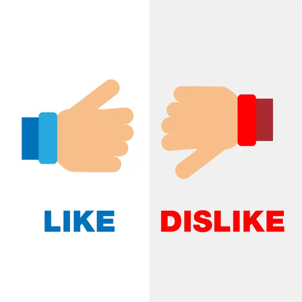 Like and dislike fingers symbols — Stock Vector
