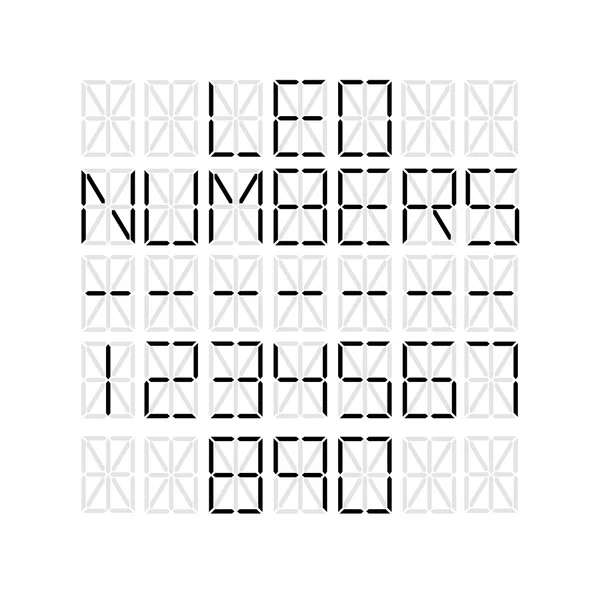 Ensemble de nombres sur l'écran LED — Image vectorielle
