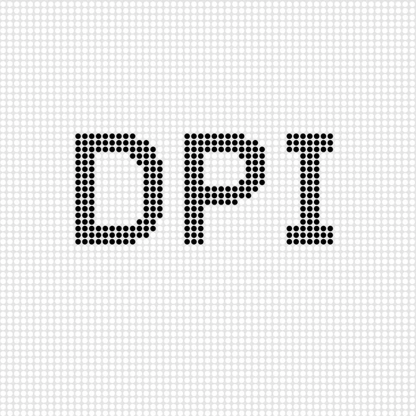 DPI sign on pixel screen — Stock Vector