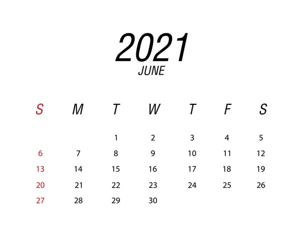 Abstrakter und moderner Kalender für 2021 — Stockvektor