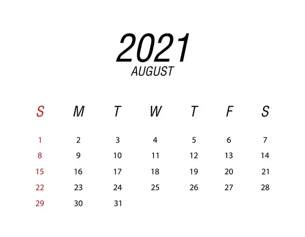 Calendrier abstrait et moderne de 2021 — Image vectorielle