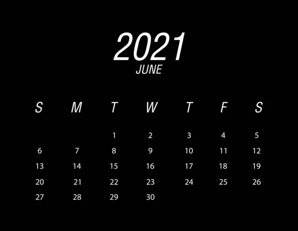 Calendrier abstrait et moderne de 2021 — Image vectorielle