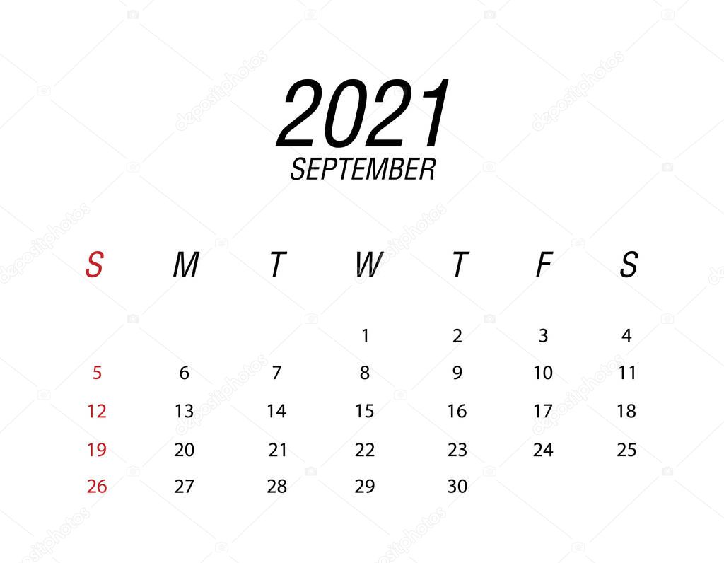 Abstract and modern calendar of 2021