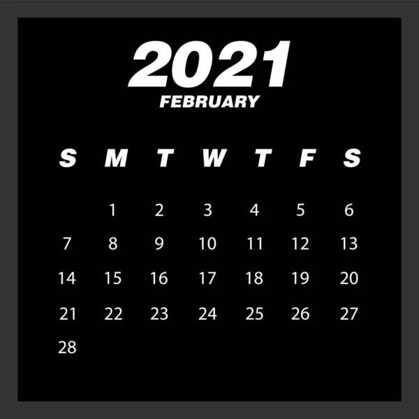 Abstrakter und moderner Kalender für 2021 — Stockvektor