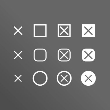 Çapraz simge kümesi ya da kapat