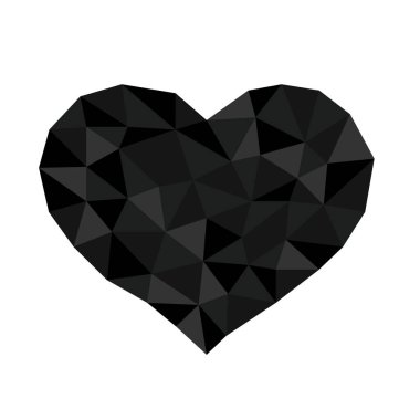 Logo, sembol, düğme, en iyi ödül için çokgen geometrik kristal kalp.