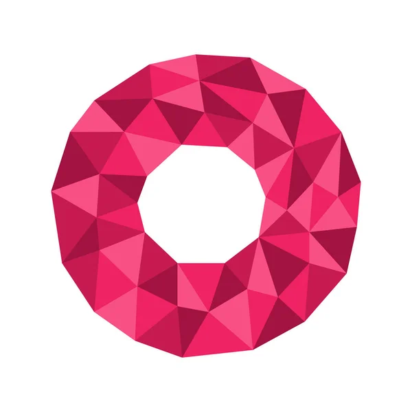 Polygonaler Geometrischer Kristall Donut Ring Oder Reifen Für Logo Symbol — Stockvektor