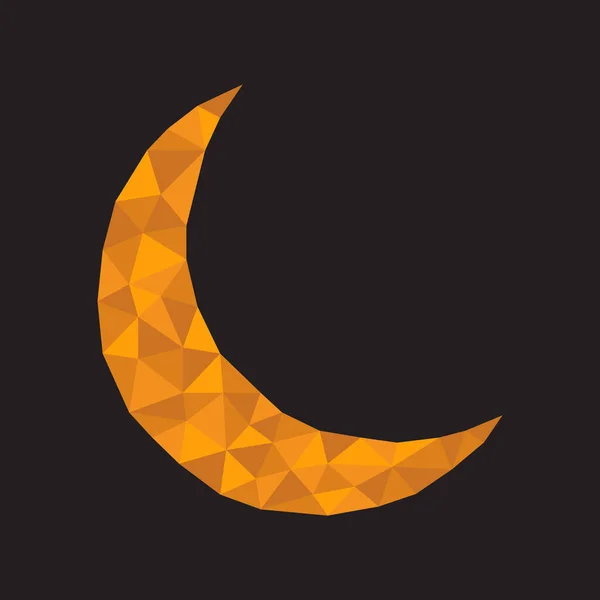 Polygonale Geometrische Kristallen Maan Geschikt Voor Islamitisch Logo Symbool Knop — Stockvector