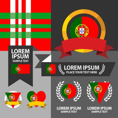 Portekiz bayrak, amblem arka plan kümesi.