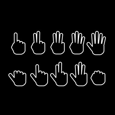 Parmak numaraları gösterilen kümesi