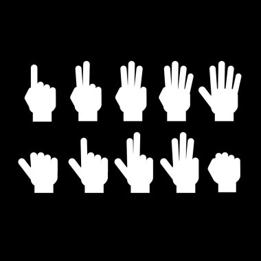 Parmak numaraları gösterilen kümesi