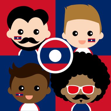 Grup mutlu Laos'ın destekçileri