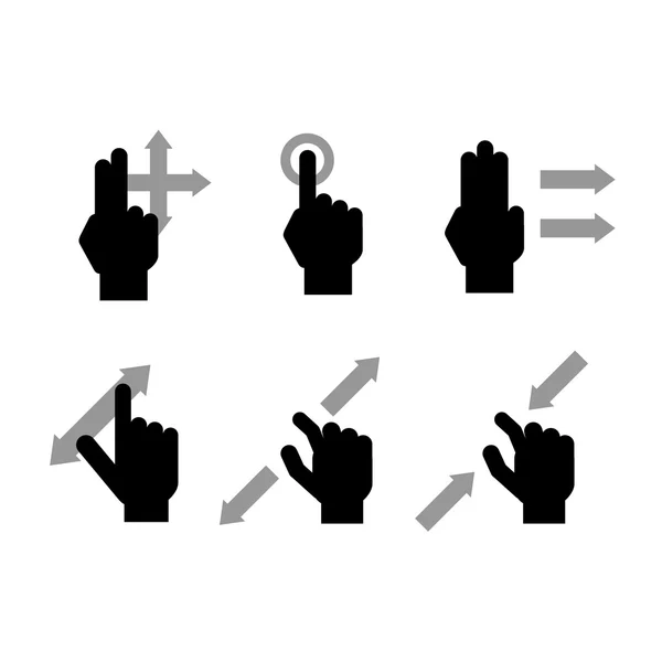 Ensemble de dispositif tactile geste doigt — Image vectorielle