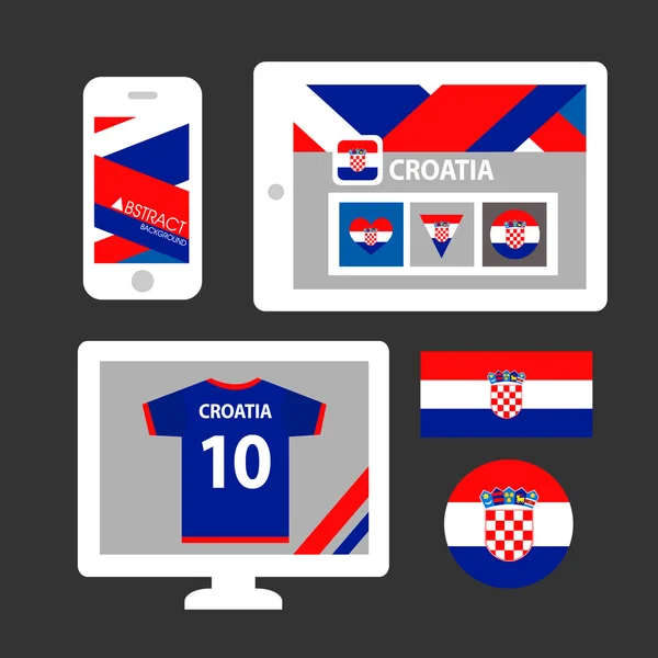 Set of Croatia flag — Stock Vector