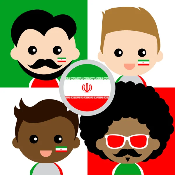 Щасливі Іран прихильників Група — стоковий вектор